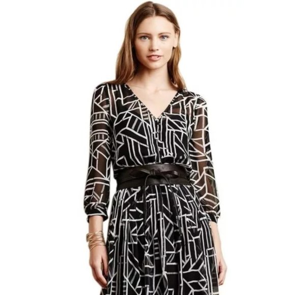 💞HP💞 Anthropologie Floral Flowy Pleat Maxi Dress - Picture 6 of 12